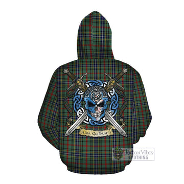 Bisset Tartan Cotton Hoodie with Family Crest Celtic Skull Style Pullover Hoodie - Tartan Vibes Clothing