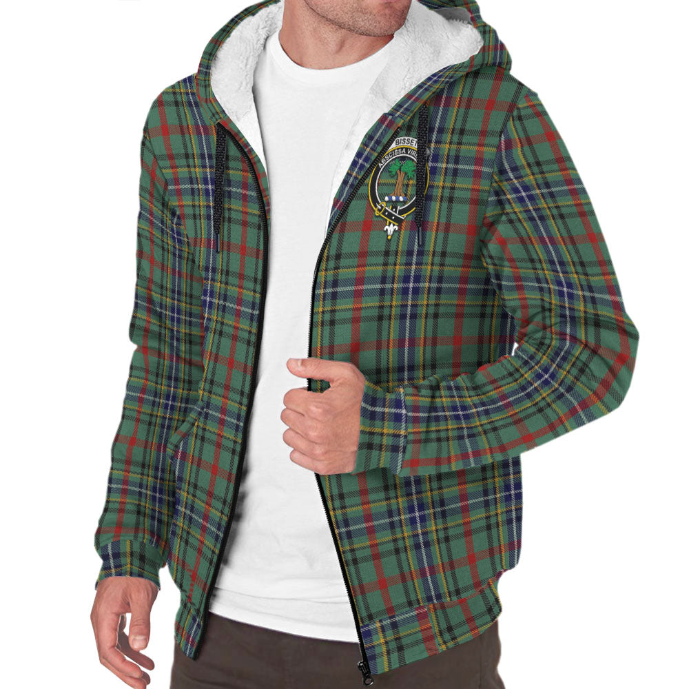 Bisset Tartan Sherpa Hoodie with Family Crest - Tartan Vibes Clothing