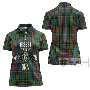 Bisset Tartan Women's Polo Shirt with Family Crest DNA In Me Style - Tartan Vibes Clothing