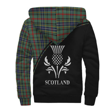 Bisset Tartan Sherpa Hoodie with Family Crest Curve Style - Tartanvibesclothing
