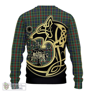 Bisset Tartan Ugly Sweater with Family Crest Celtic Wolf Style - Tartan Vibes Clothing