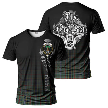 Tartan Vibes Clothing Bisset Tartan T-Shirt Featuring Alba Gu Brath Family Crest Celtic Inspired