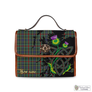 Bisset Tartan Waterproof Canvas Bag with Scotland Map and Thistle Celtic Accents
