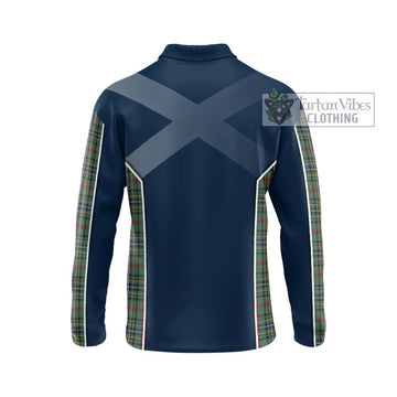 Bisset Tartan Long Sleeve Polo Shirt with Family Crest and Lion Rampant Vibes Sport Style - Tartan Vibes Clothing