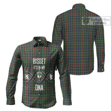 Bisset Tartan Long Sleeve Button Shirt with Family Crest DNA In Me Style Men's Shirt - Tartanvibesclothing Shop