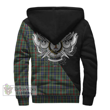 Bisset Tartan Sherpa Hoodie with Family Crest and Military Logo Style - Tartan Vibes Clothing