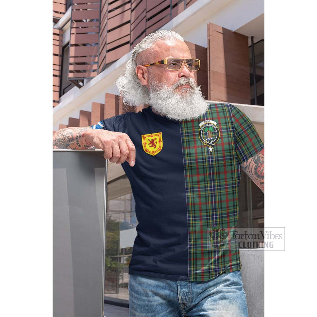 Bisset Tartan Cotton T-shirt Alba with Scottish Lion Royal Arm Half Style Men's Shirt - Tartan Vibes Clothing