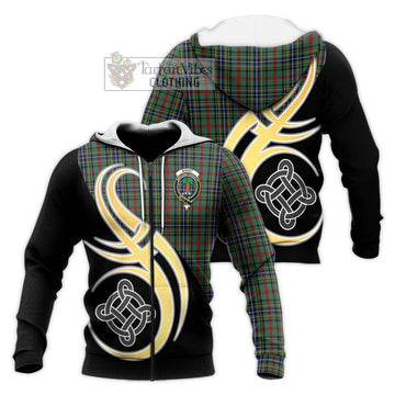 Bisset Tartan Knitted Hoodie with Family Crest and Celtic Symbol Style Unisex Knitted Zip Hoodie - Tartan Vibes Clothing