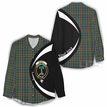 Bisset Tartan Women's Casual Shirt with Family Crest Circle Style - Tartan Vibes Clothing