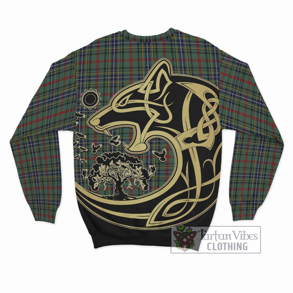 Bisset Tartan Sweatshirt with Family Crest Celtic Wolf Style - Tartan Vibes Clothing
