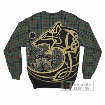 Bisset Tartan Sweatshirt with Family Crest Celtic Wolf Style - Tartan Vibes Clothing
