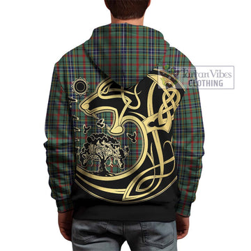 Bisset Tartan Hoodie with Family Crest Celtic Wolf Style - Tartan Vibes Clothing