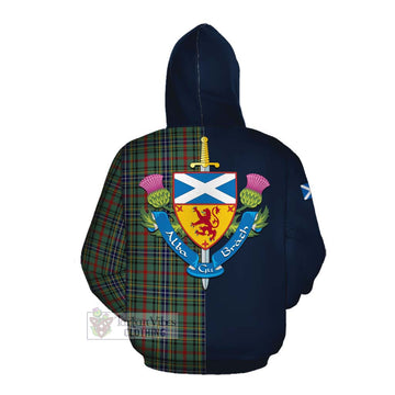 Bisset Tartan Cotton Hoodie Alba with Scottish Lion Royal Arm Half Style Pullover Hoodie - Tartan Vibes Clothing