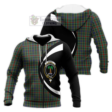 Bisset Tartan Knitted Hoodie with Family Crest Circle Style Unisex Knitted Zip Hoodie - Tartan Vibes Clothing