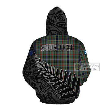 Bisset Crest Tartan Cotton Hoodie with New Zealand Silver Fern Half Style Pullover Hoodie - Tartan Vibes Clothing