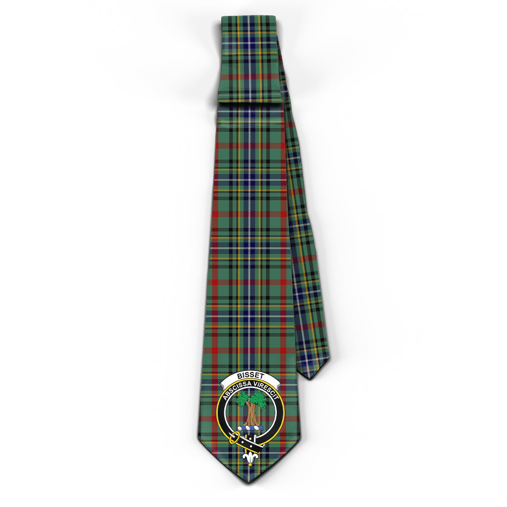 Bisset Tartan Classic Necktie with Family Crest - Tartanvibesclothing