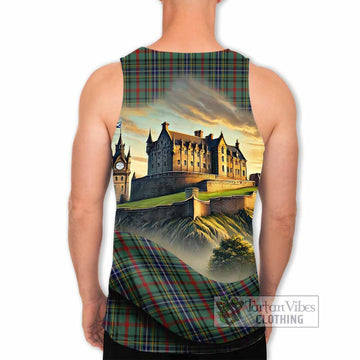 Bisset Tartan Family Crest Men's Tank Top with Scottish Ancient Castle Style - Tartan Vibes Clothing