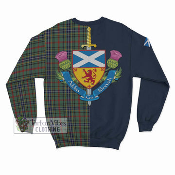Bisset Tartan Sweatshirt Alba with Scottish Lion Royal Arm Half Style - Tartan Vibes Clothing