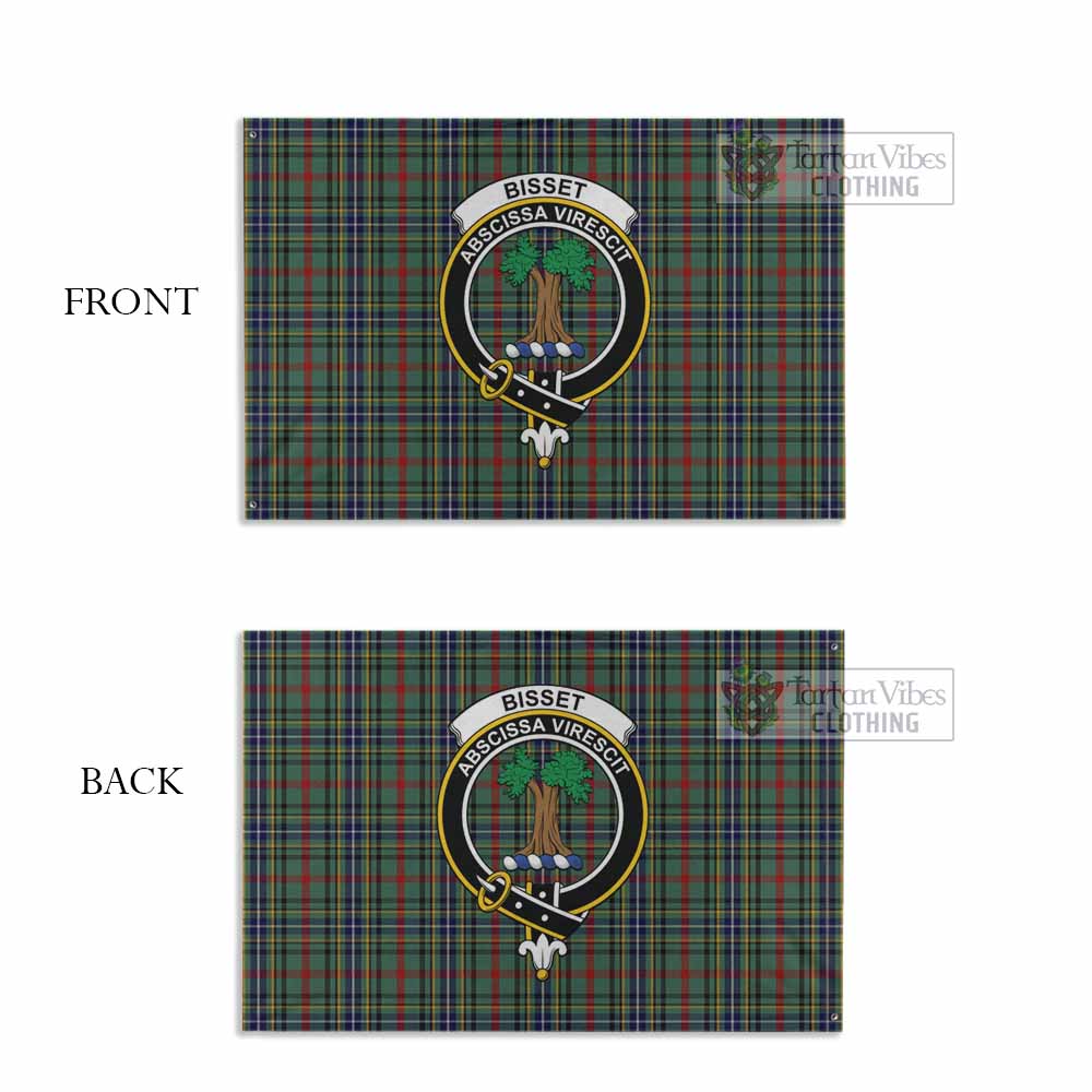 Tartan Vibes Clothing Bisset Tartan House Flag with Family Crest