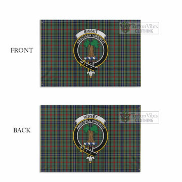 Tartan Vibes Clothing Bisset Tartan House Flag with Family Crest