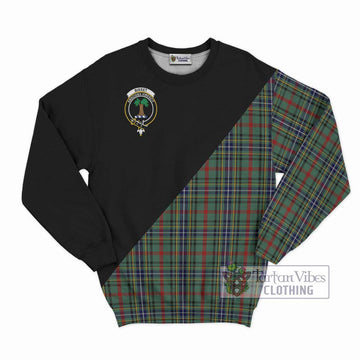 Bisset Tartan Sweatshirt with Family Crest and Military Logo Style - Tartan Vibes Clothing
