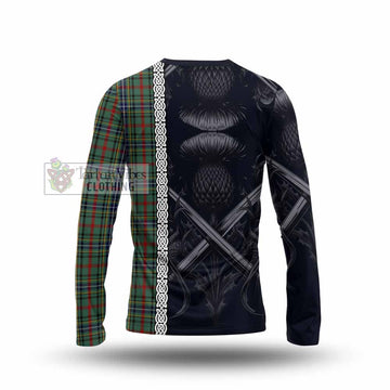 Bisset Tartan Long Sleeve T-Shirt with Family Crest Cross Sword Thistle Celtic Vibes - Tartan Vibes Clothing