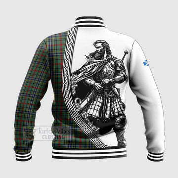 Bisset Tartan Clan Crest Baseball Jacket with Highlander Warrior Celtic Style - Tartan Vibes Clothing