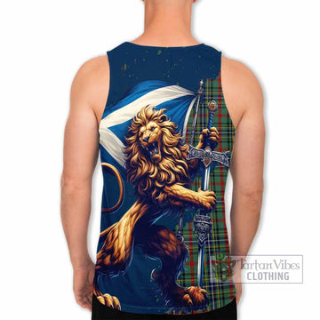 Bisset Tartan Family Crest Men's Tank Top with Scottish Majestic Lion - Tartan Vibes Clothing