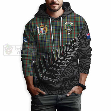 Bisset Crest Tartan Hoodie with New Zealand Silver Fern Half Style - Tartan Vibes Clothing