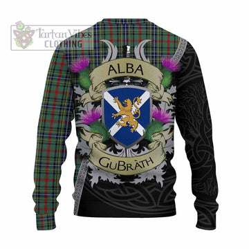 Bisset Tartan Family Crest Knitted Sweater Lion Rampant Royal Thistle Shield Celtic Inspired - Tartan Vibes Clothing
