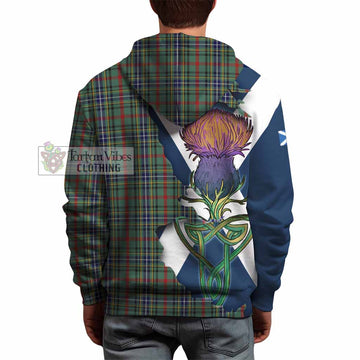 Tartan Vibes Clothing Bisset Tartan Family Crest Hoodie Scottish Thistle Celtic Inspired
