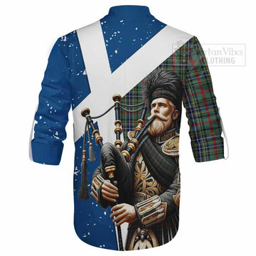 Bisset Tartan Ghillie Kilt Shirt with Family Crest Scottish Bagpiper Vibes - Tartan Vibes Clothing