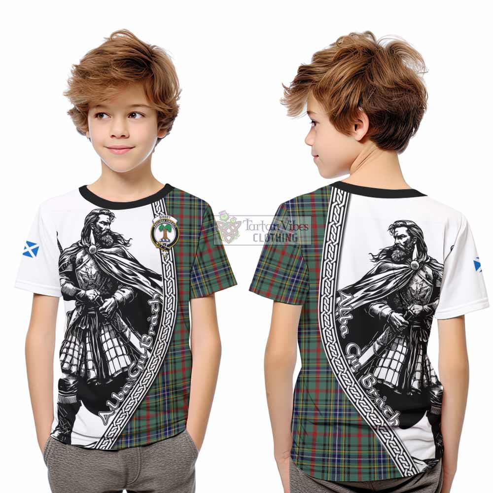 Bisset Tartan Clan Crest Kid T-Shirt with Highlander Warrior Celtic Style - Tartan Vibes Clothing