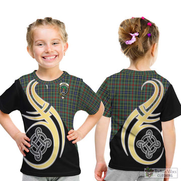 Bisset Tartan Kid T-Shirt with Family Crest and Celtic Symbol Style - Tartan Vibes Clothing