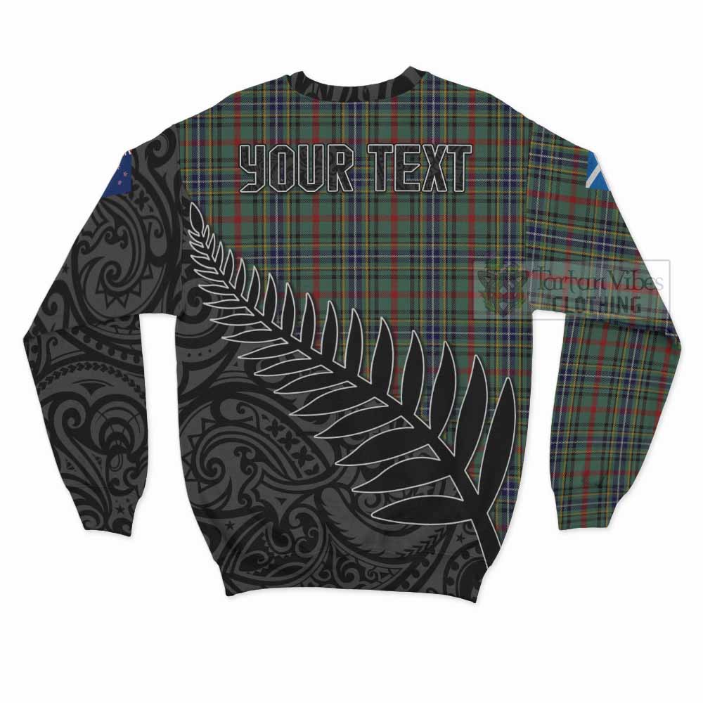 Bisset Crest Tartan Sweatshirt with New Zealand Silver Fern Half Style - Tartan Vibes Clothing