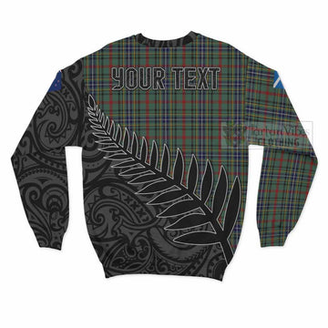 Bisset Crest Tartan Sweatshirt with New Zealand Silver Fern Half Style - Tartan Vibes Clothing