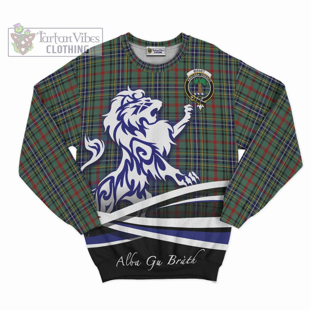 Bisset Tartan Sweatshirt with Alba Gu Brath Regal Lion Emblem - Tartan Vibes Clothing