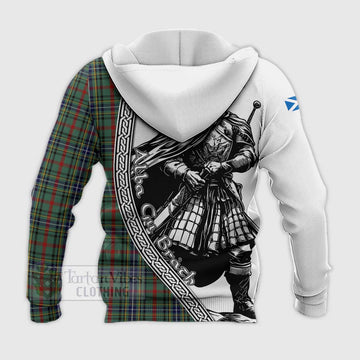 Bisset Tartan Clan Crest Knitted Hoodie with Highlander Warrior Celtic Style - Tartan Vibes Clothing