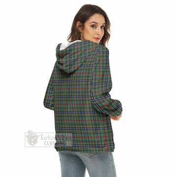 Bisset Tartan Women's Borg Fleece Hoodie with Half Zip - Tartan Vibes Clothing