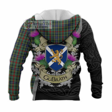 Bisset Tartan Family Crest Knitted Hoodie Lion Rampant Royal Thistle Shield Celtic Inspired - Tartan Vibes Clothing