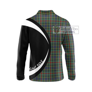 Bisset Tartan Long Sleeve Polo Shirt with Family Crest Circle Style - Tartan Vibes Clothing