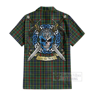 Bisset Tartan Hawaiian Shirt with Family Crest Celtic Skull Style - Tartan Vibes Clothing