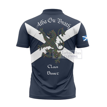 Bisset Tartan Lion Rampant Zipper Polo Shirt Proudly Display Your Heritage with Alba Gu Brath and Clan Name - Tartan Vibes Clothing
