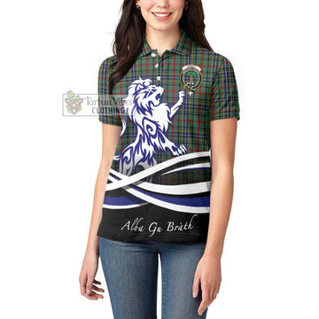 Bisset Tartan Women's Polo Shirt with Alba Gu Brath Regal Lion Emblem - Tartan Vibes Clothing