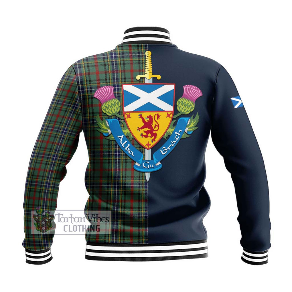 Bisset Tartan Baseball Jacket Alba with Scottish Lion Royal Arm Half Style - Tartan Vibes Clothing