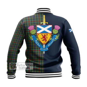 Bisset Tartan Baseball Jacket Alba with Scottish Lion Royal Arm Half Style - Tartan Vibes Clothing