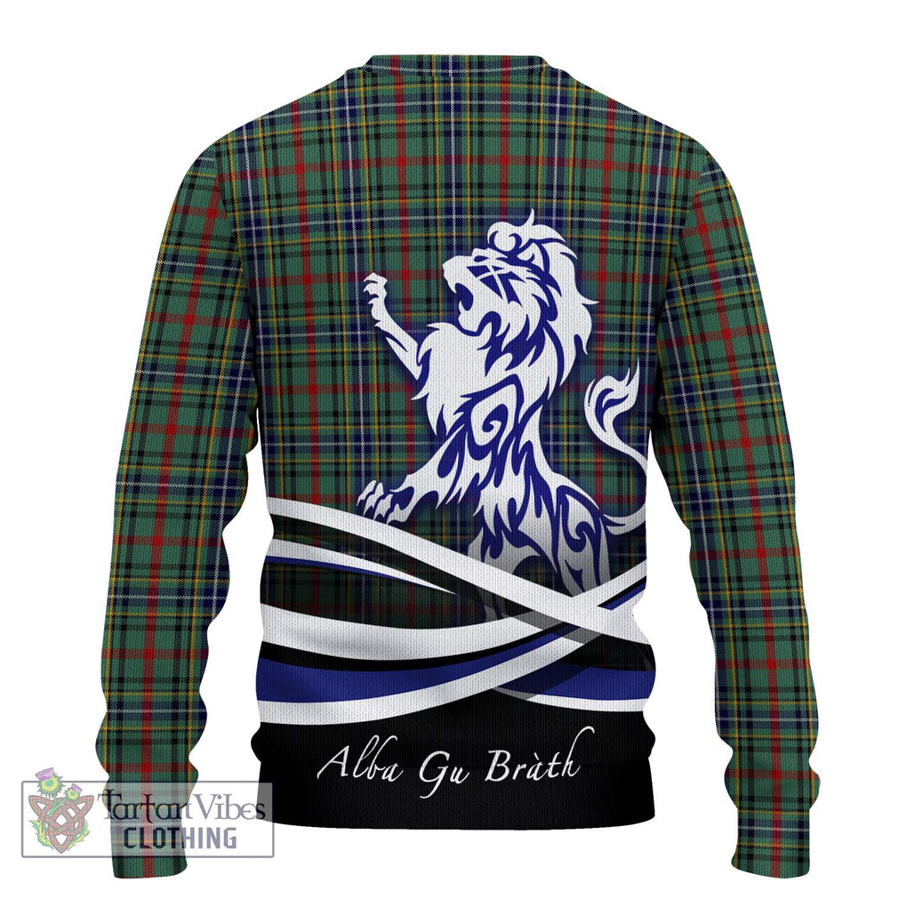 Bisset Tartan Ugly Sweater with Alba Gu Brath Regal Lion Emblem - Tartan Vibes Clothing