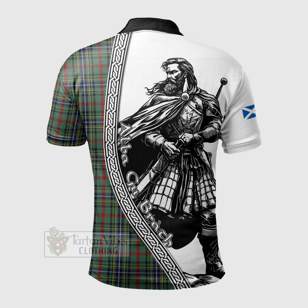 Bisset Tartan Clan Crest Polo Shirt with Highlander Warrior Celtic Style - Tartan Vibes Clothing