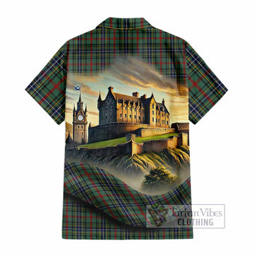 Bisset Tartan Family Crest Hawaiian Shirt with Scottish Ancient Castle Style - Tartan Vibes Clothing