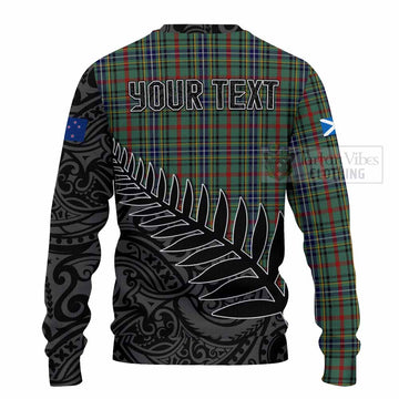 Bisset Crest Tartan Knitted Sweater with New Zealand Silver Fern Half Style - Tartan Vibes Clothing